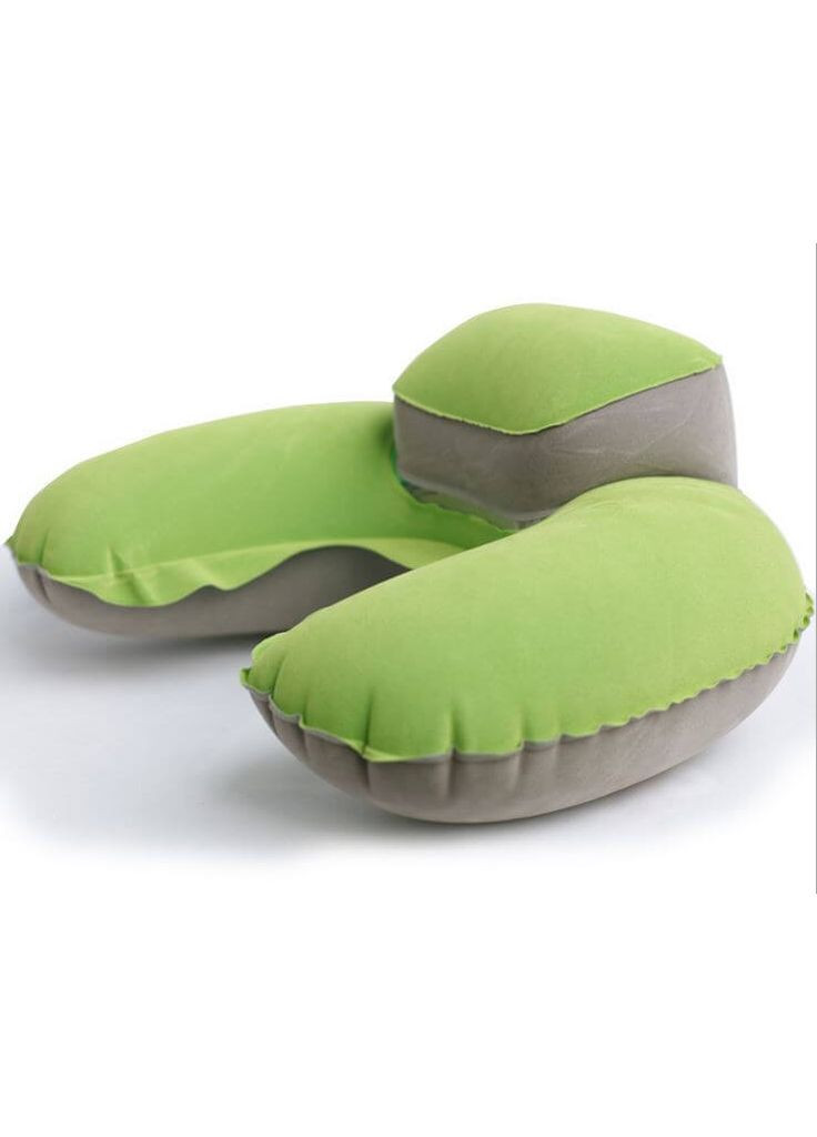 Подушка для подорожей надувна з підголівником Зелений, 3шт. (954-02-3p) Inflex (369550198)