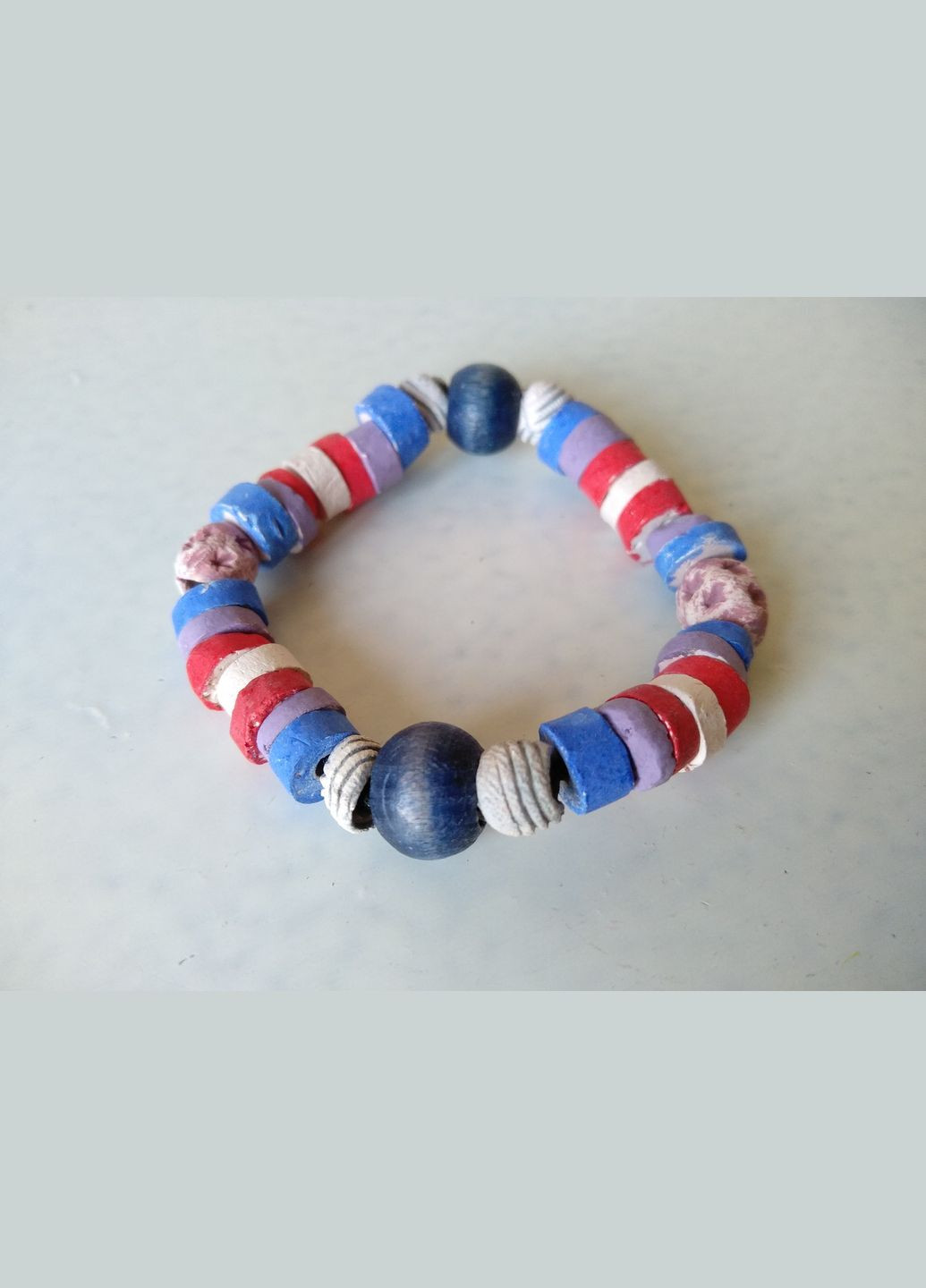 Керамічний браслет ручної роботи на резинці №3 Коти&Ангели (302450863)