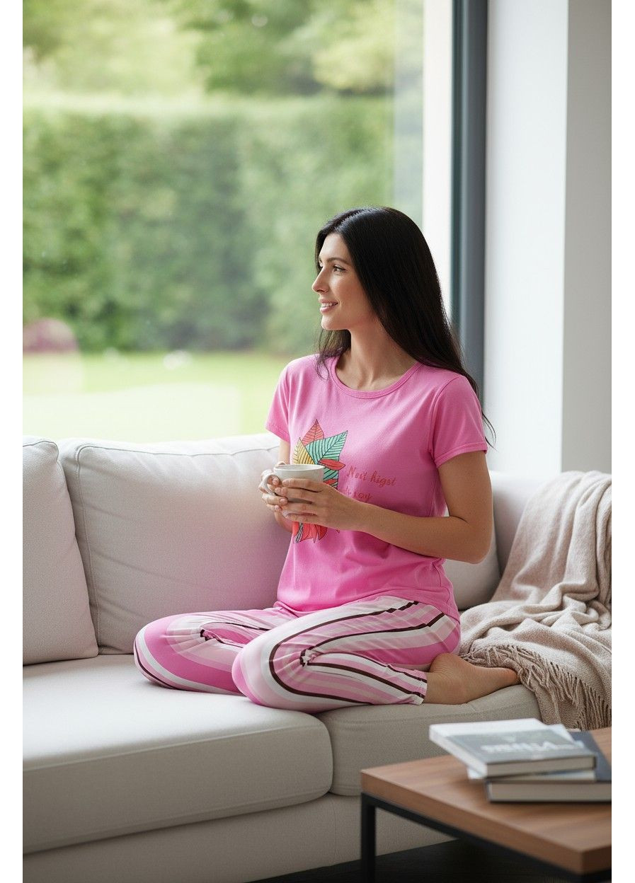 Рожева всесезон піжама жіноча lolita (брюки + футболка) orange (7389) футболка + штани FS