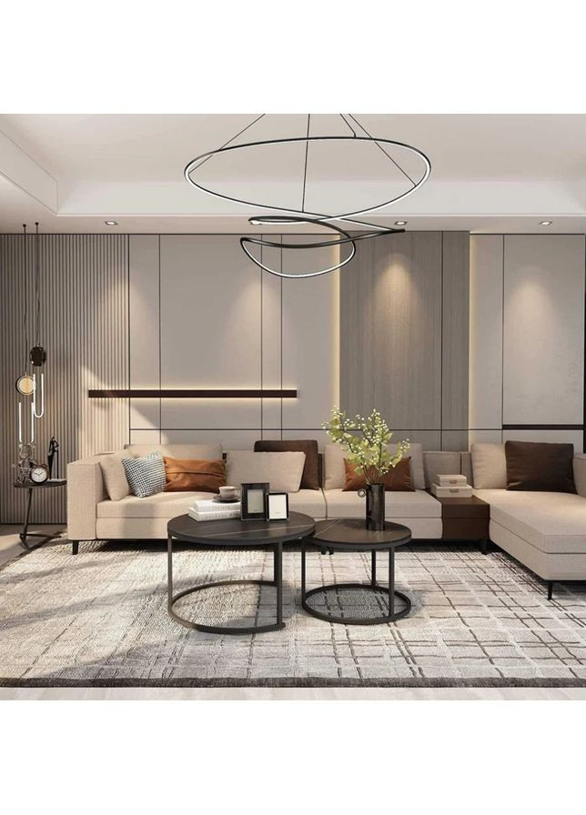 Журнальний столик FLORIDA D чорний мат еф.мармуру/чорний (к-кт) Intarsio (365461255)