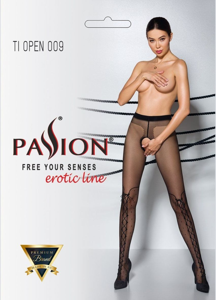 Колготки з відкритим доступом TIOPEN 009 black (20 den), імітація ботфорт Passion (297656456)