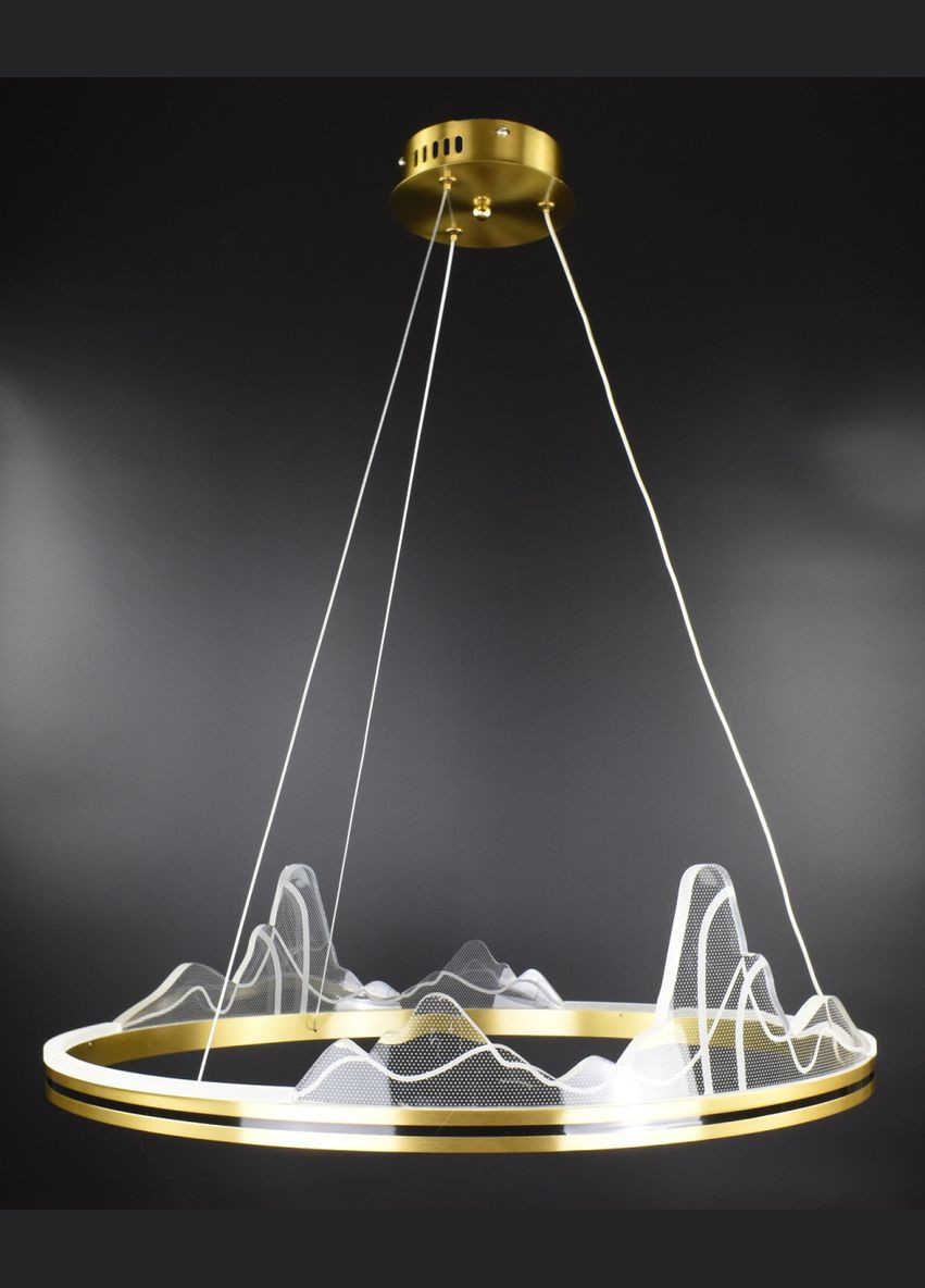 Люстра светодиодная подвесная LED светильник для квартиры на потолок лэд 26895 Латунь 35-150х60х60 см. Sunnysky (364758370)