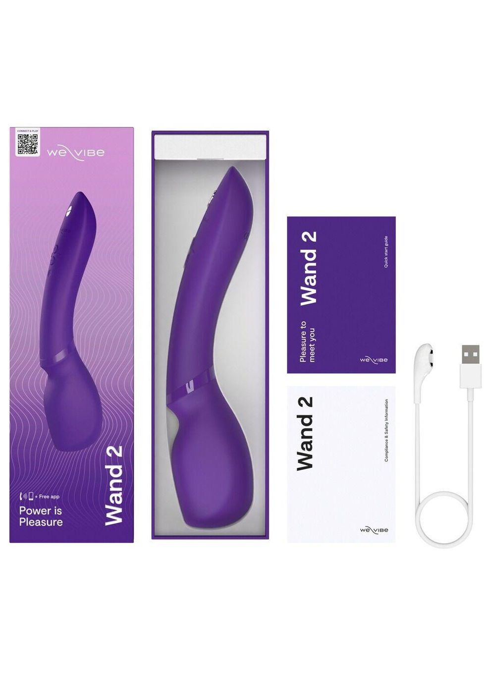 Смарт-вибромассажер We-Vibe Wand 2 Purple, очень мощный, функция Smart Silence No Brand (366971862)