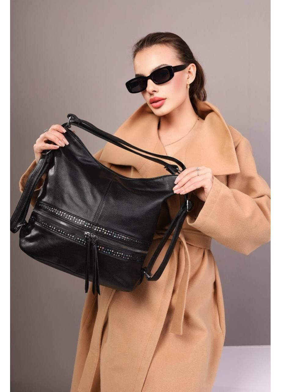 Сумка жіноча чорна містка No Brand Сумка шоппер (362588520)