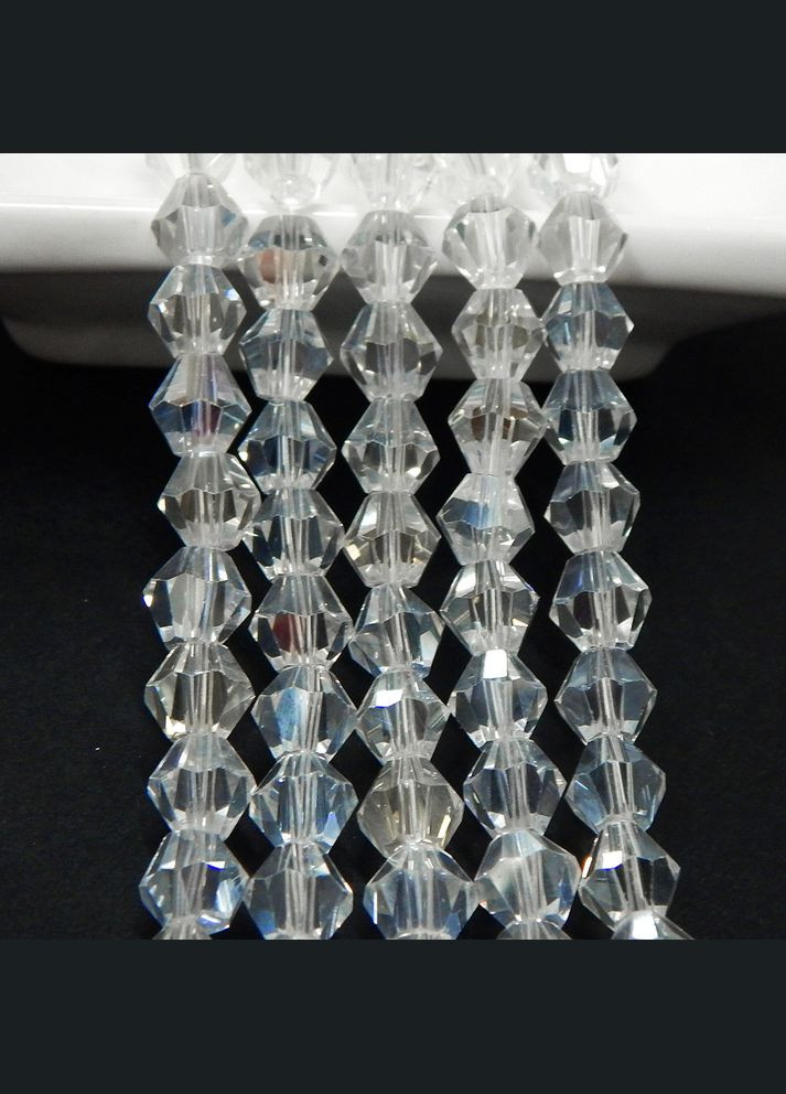 Бусины хрустальные Биконус, 8х7,5 мм, прозрачные АВ, 38 шт No Brand (340486733)