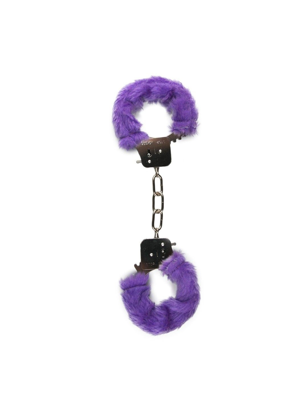 Наручники металлические, с плюшевыми манжетами, фиолетового цвета EasyToys (290850841)