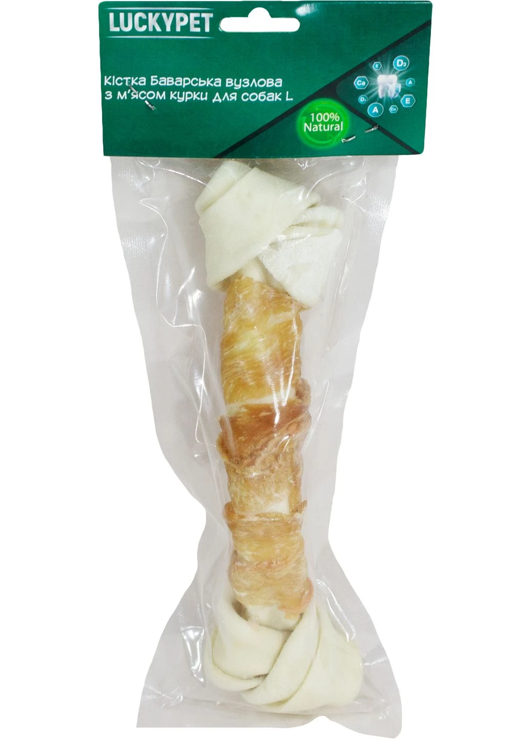 Кость баварская узловая №4 L со вкусом мяса курицы 17 - 19 см 1 шт/уп (4820268551665) Lucky Pet (279567240)