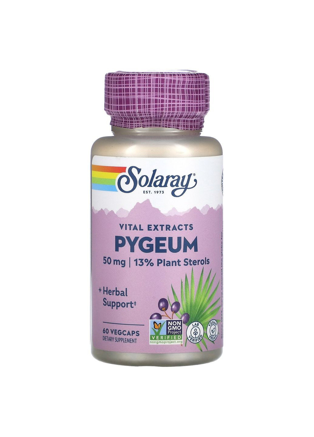 Пиджеум (африканская слива), Pygeum Africanum,, экстракт, 50 мг, 60 капсул Solaray (362370276)