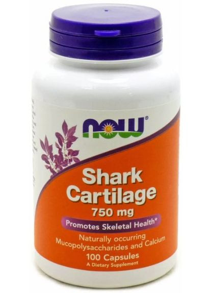 Акулячий хрящ Shark Cartilage 750 мг 100 капсул Now Foods (359473711)