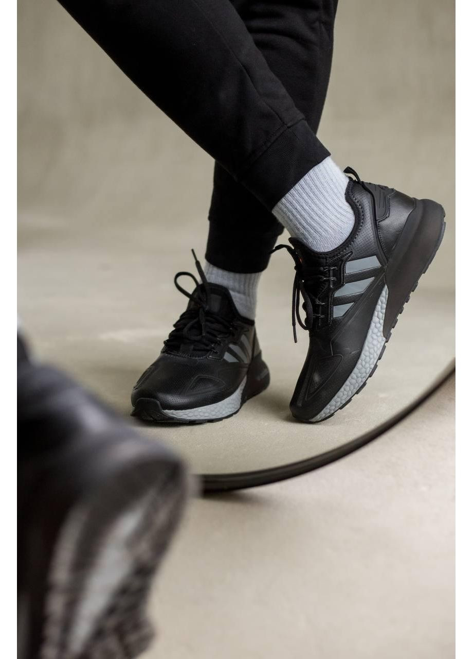 КРОССОВКИ ЖЕНСКИЕ ADIDAS ZX 2K BOOST BLACK GREY АДИДАС ZX 2K ИЗИ БУСТ No Brand серые демисезоны (368862457)