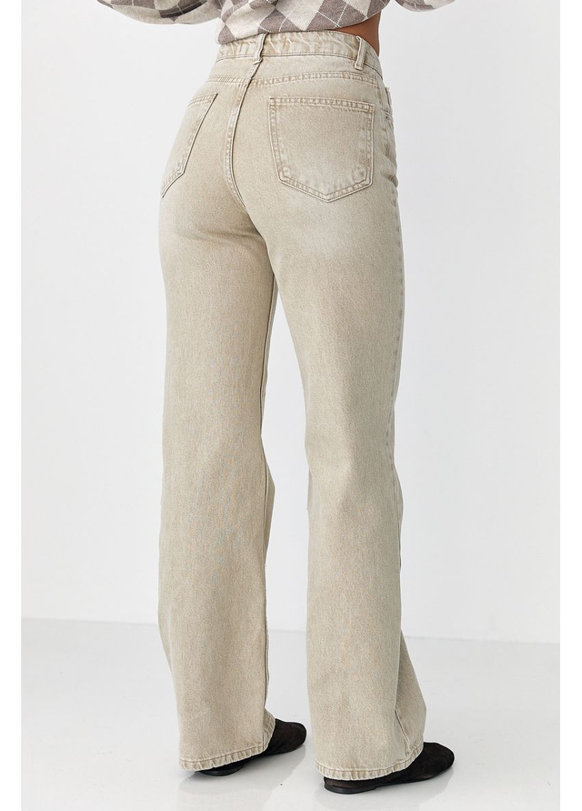 Широкие прямые джинсы с высокой посадкой Джинсы Lurex - (370296391)