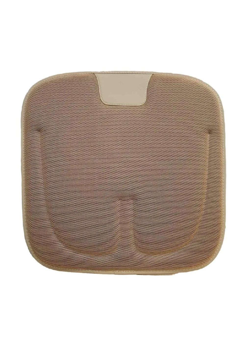 Подушка на сидіння в салон машини автомобіля ортопедична з піною пам'яті вставками з екошкіри (479110-Prob) Бежева Unbranded (315773459)