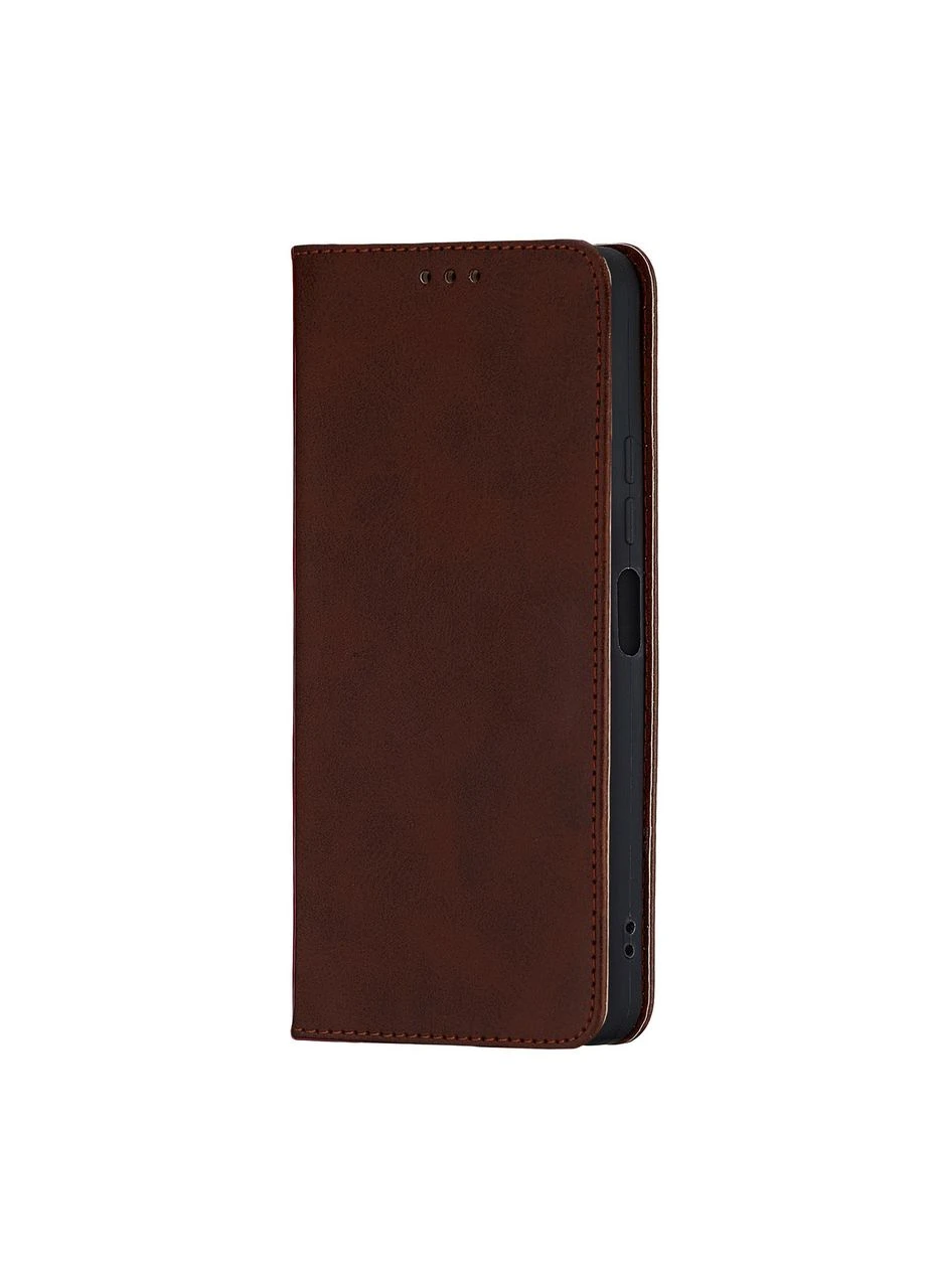 Чохол-книжка шкірозамінник для Redmi 12 4G/5G темно-коричневий Case (370168350)