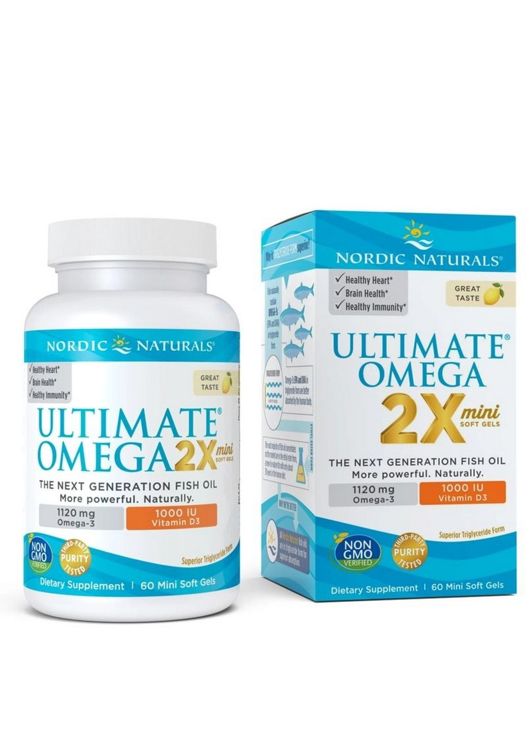 Жирні кислоти Ultimate Omega 2X with Vitamin D3, 60 міні капсул Nordic Naturals (295898778)