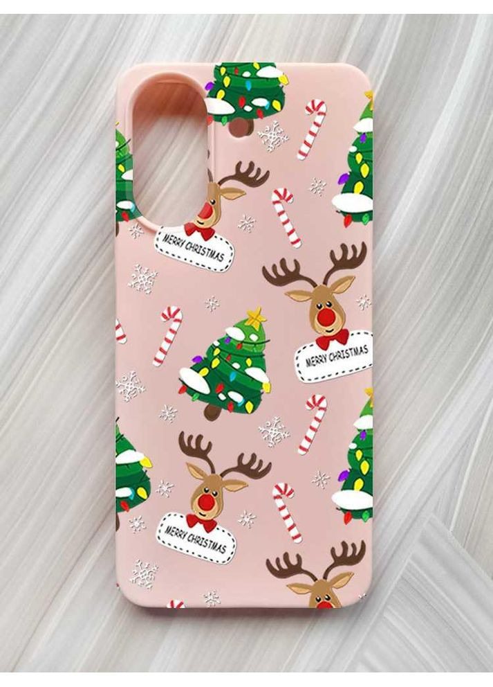 Матовый розовый чехол на Xiaomi Redmi 13C / Poco C65 Рождественский фон (принт 154) Creative (362965869)