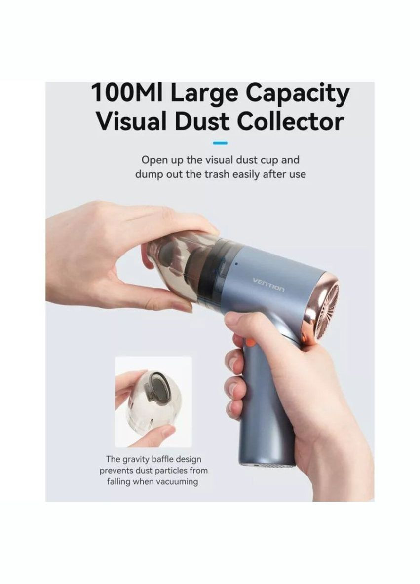 Ручной пылесос Car Vacuum Cleaner Foldable Type Blue (KRAL0) Vention Cordless (314979205)