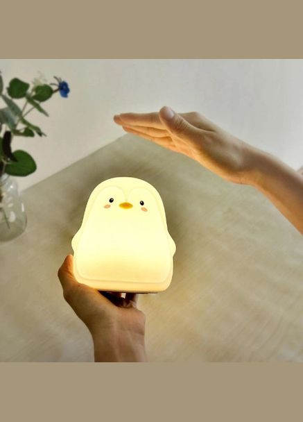 Світлодіодний нічник акумуляторний з usb пингвин, М'який силіконовий нічник, YV-651 Нічник акумулятора No Brand (366238660)