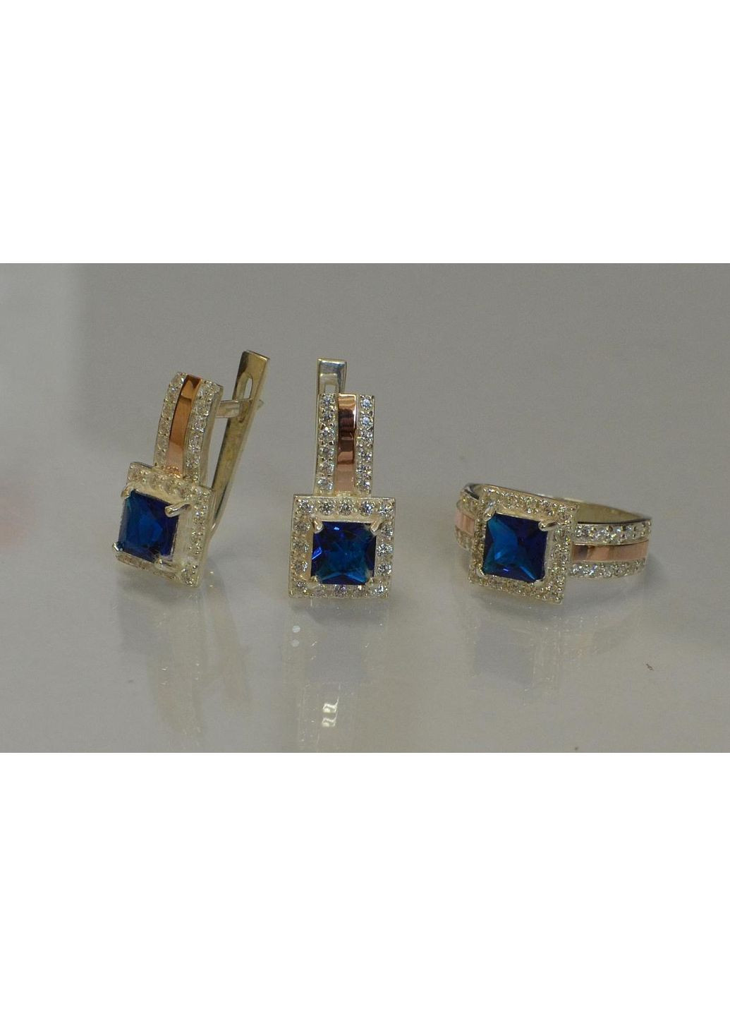 Серебряный набор с золотыми вставками Silver Style (367268246)