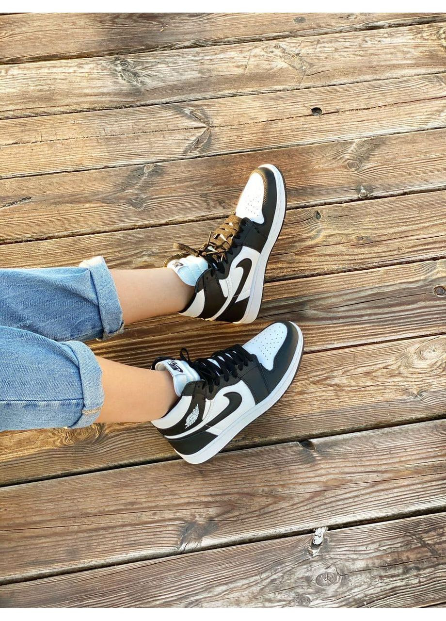 КРОСІВКИ ЖІНОЧІ NIKE AIR JORDAN 1 RETRO HIGH BLACK WHITE 1 НАЙК АІР ДЖОРДАН No Brand чорні демісезони (369389412)