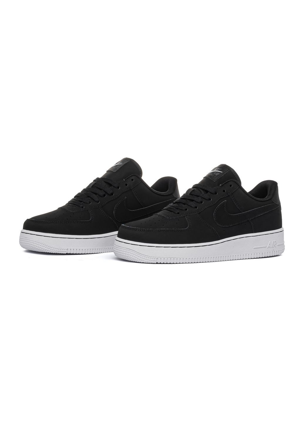 Черные демисезонные кроссовки мужские nike No Brand Air Force 1 Low Black-White