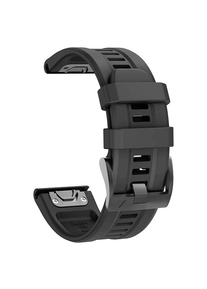 Ремешок QuickFit 22mm для Garmin Fenix 8/7/6/5, Forerunner, Epix (Черный) No Brand 258165 (397034951)