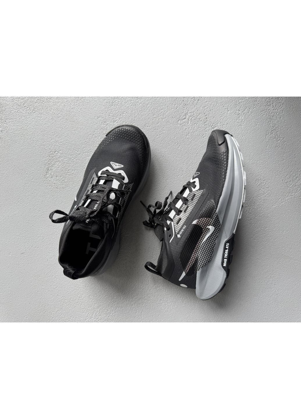 Чорні Осінні кросівки чоловічі та жіночі Nike Zoom Pegasus Trail 5 GTX Gore-Tex Black Grey | Найк Зум Пегас Трейл 24