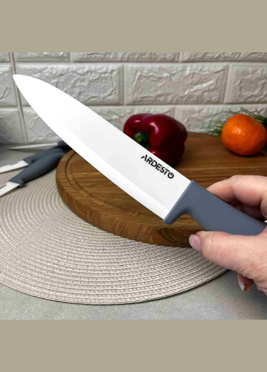 Керамический поварской нож Fresh Grey, длина лезвия 15 см, универсальный кухонный инструмент Ardesto (303211871)