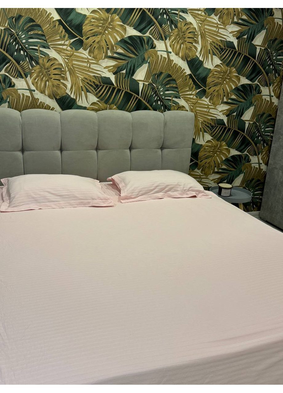 Комплект постільної білизни євро розмір No Brand беж страйп (370864758)