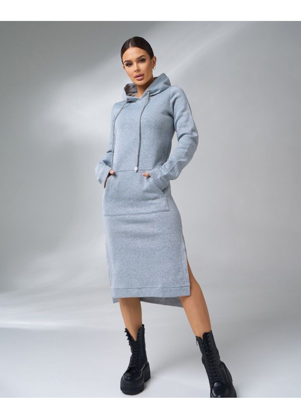 Серое повседневный платья 11104 серый ISSA PLUS