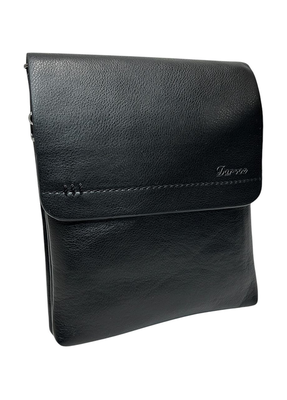 Чоловіча сумка з еко-шкіри Darvoz P001-3 чорна 26 х 21 х 5 No Brand (371682251)