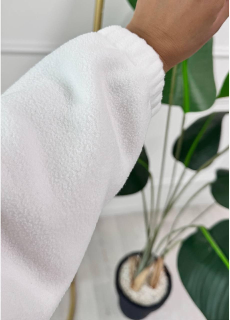 Женский теплый флисовый спортивный костюм оверсайз - толстовка на молнии и брюки. No Brand (365858529)