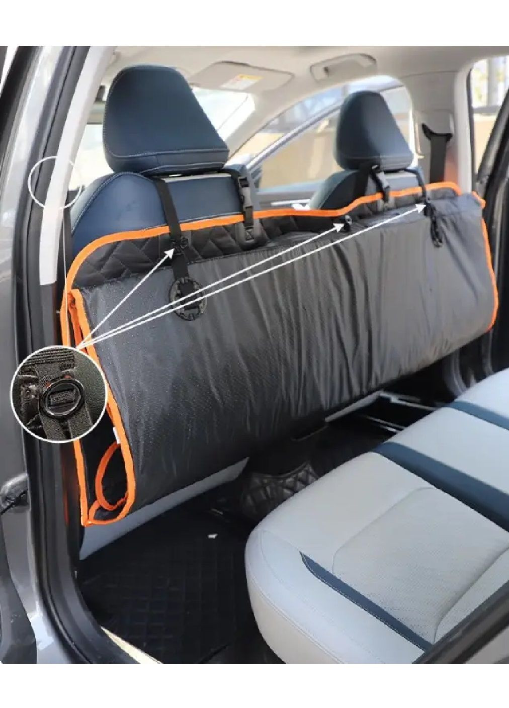 Накидка на сидіння автогамак з екошкірою для перевезення тварин котів собак у салоні машини автомобіля 147х137 см (479752-Prob) Unbranded (323190372)