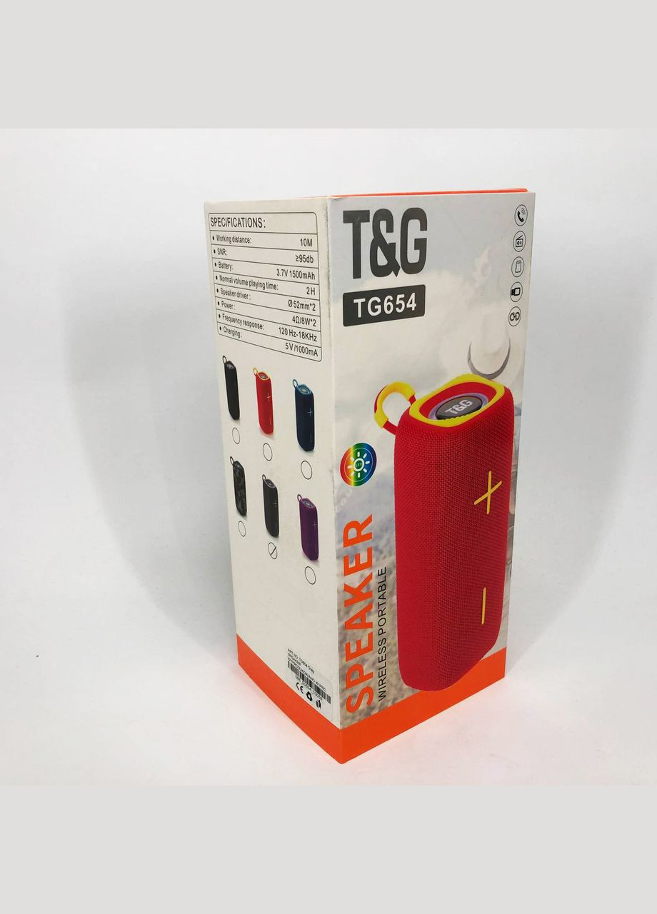 Портативна колонка Bluetooth TG654 8W з підсвічуванням, Бездротова колонка портативна потужна. Колір: сірий No Brand (359474446)