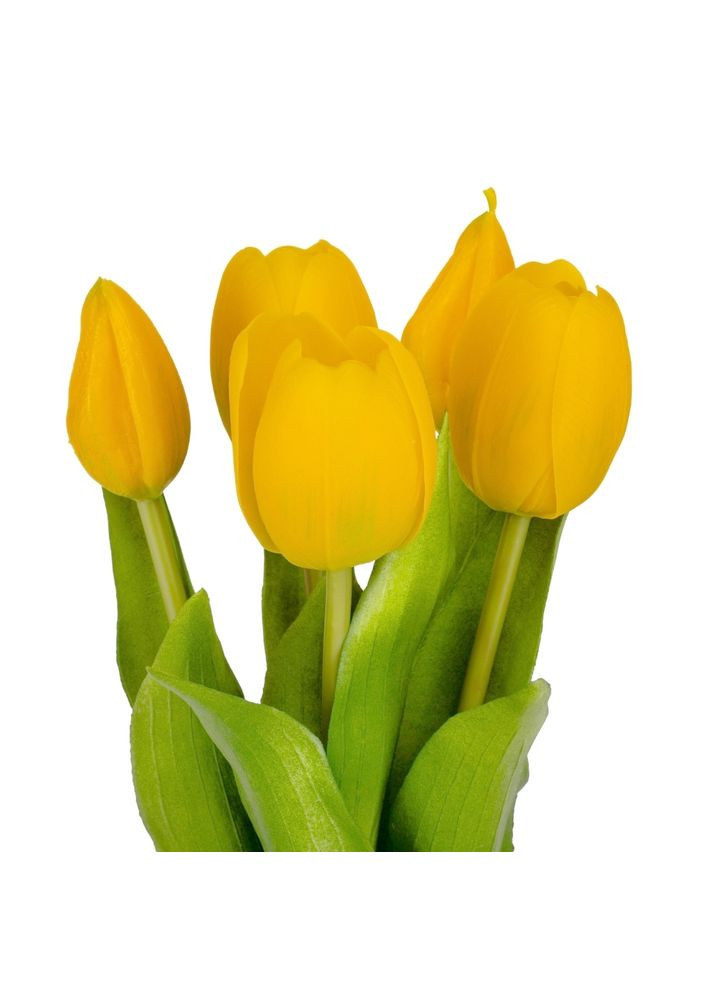 Букет силиконовых тюльпанов, желтый, 30 см. No Brand (316609850)