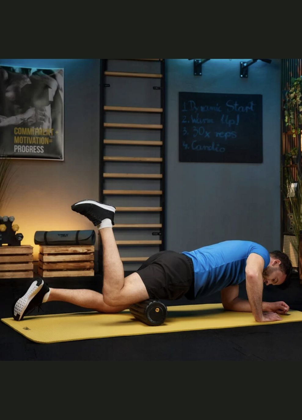 Роллер массажер ребристый TX-030EPR EPP 30см черный TREX Sport (311949262)