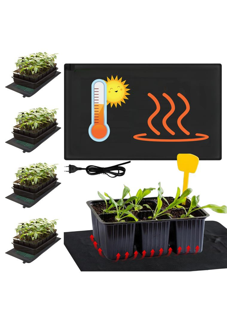 Термокилимок для розсади зі швидким нагріванням | Килимок для розсади та насіння, 52x122см 105Вт No Brand (346530737)