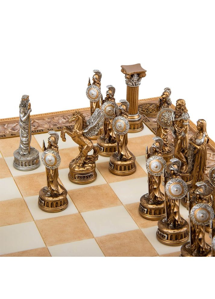 Набор элитных подарочных шахмат Греция 43,3х43,3 см фигурки из полистоуна 77745AA Veronese (302239013)