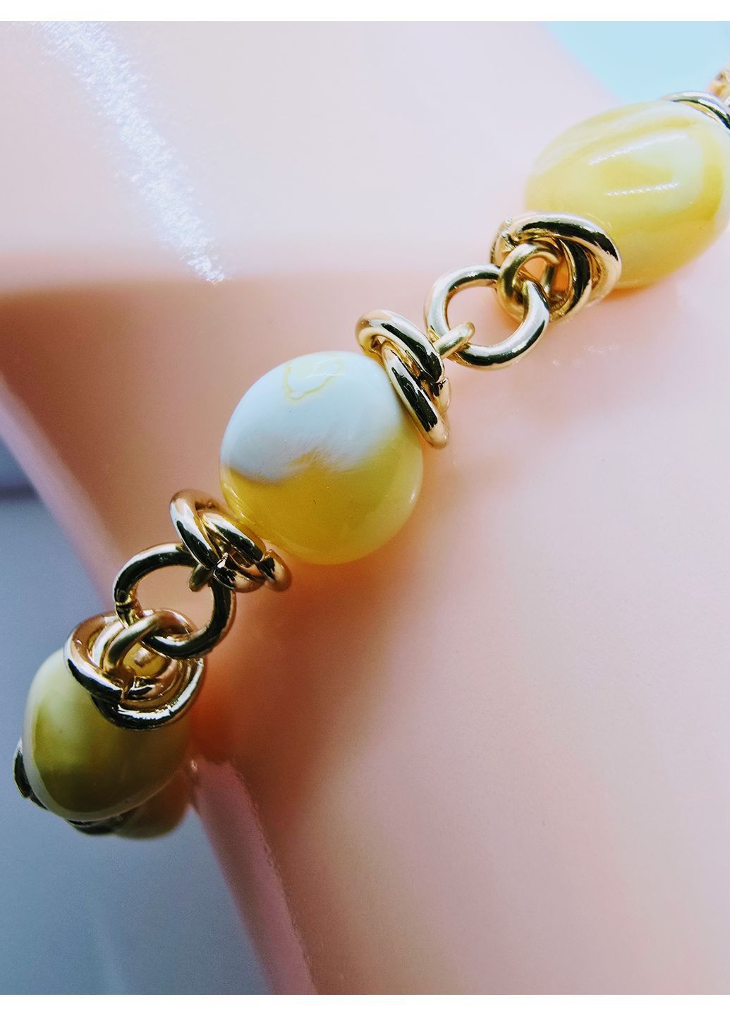 Браслет 3368 з натурального пейзажного бурштину MINOV (363040221)