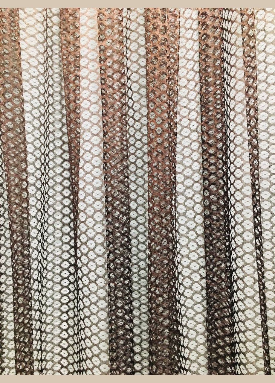 Тюль готовый сшитый коричневый однотонный, сетка на тесьме, ширина 300 см, высота 260 см. No Brand (294207702)