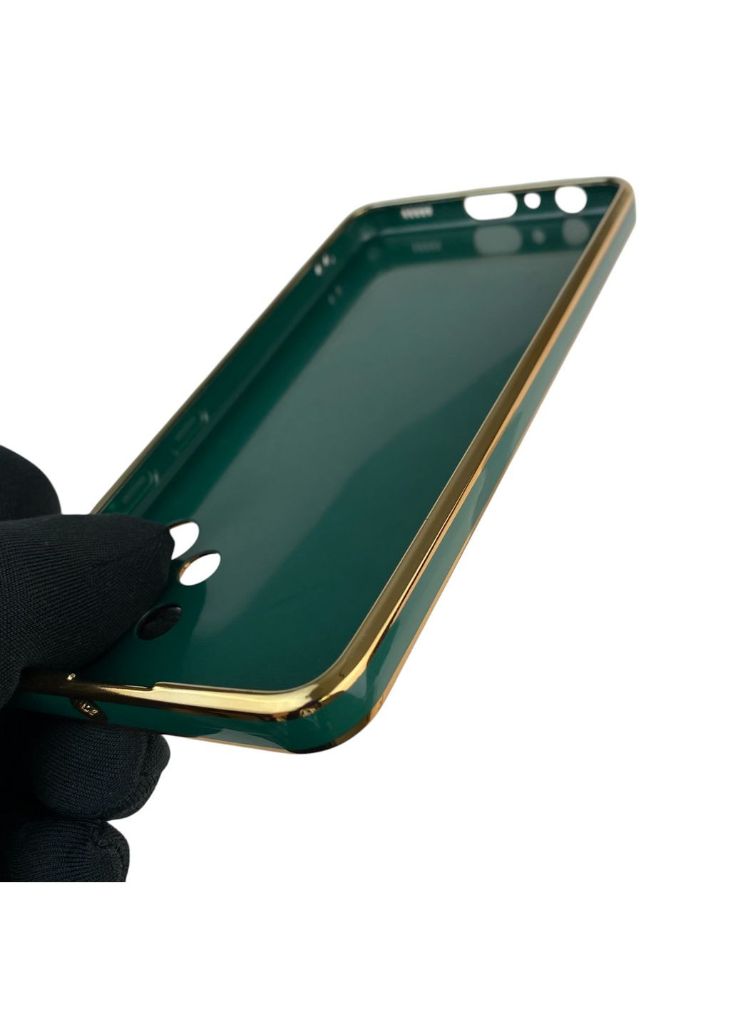 Чохол для Galaxy A32 4G (SM-A325F) глянцевий із захистом камери із золотою окантовкою на самсунг а32 4г темно-зелений gs1 Samsung (366387271)