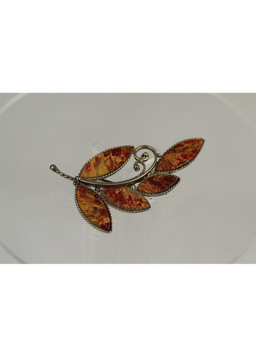 Брошка No name п'ять листочків яшма срібляста Xuping Jewelry (364122740)