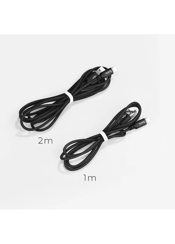 Кабель USB to iP 2A, 2m, nylon, aluminum connectors, (6957531062882) Hoco X14 (372686848)