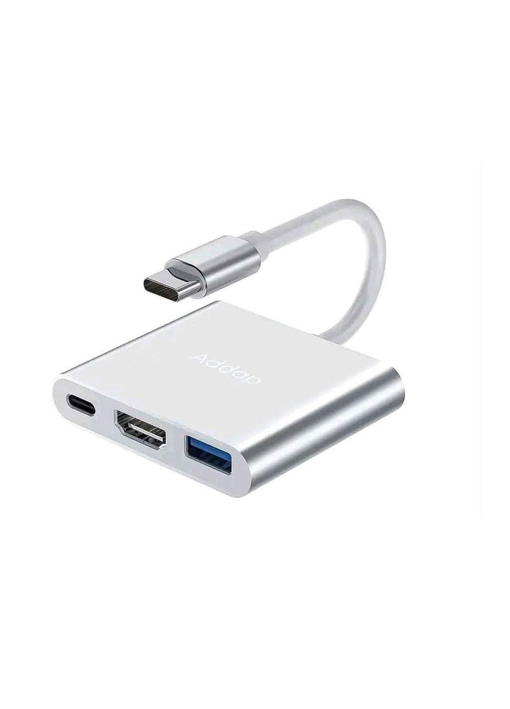 Переходник TypeC-HDMI-USB 3.0 (3в1) ТМ Gerlax (315139828)