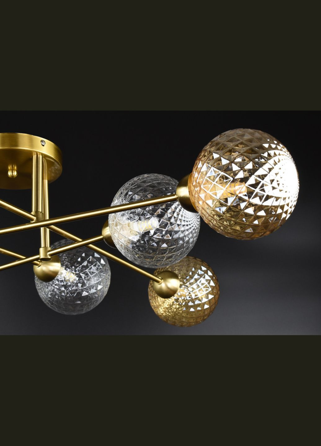 Люстра потолочная на 8 лампочек 26819 Латунь 20х90х90 см. Sunnysky (364498891)