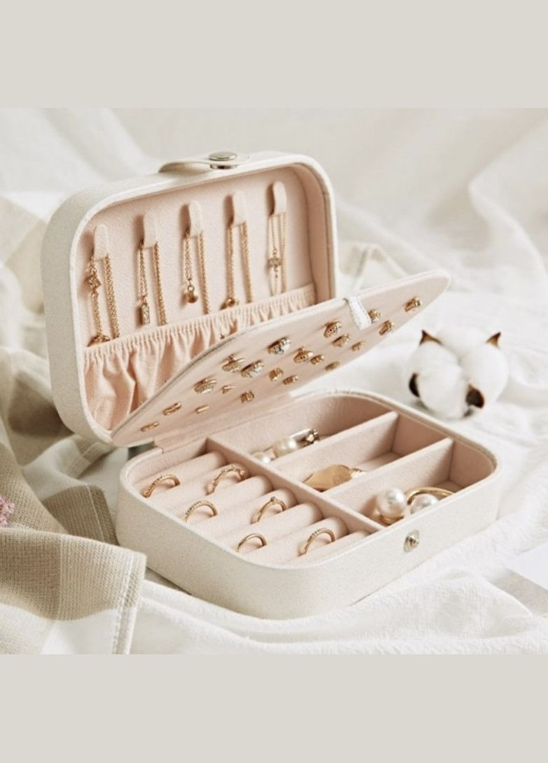 Органайзер для прикрас 16х11х5 см Бежевий No Brand (306554554)