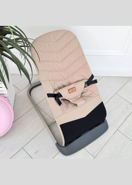 Детский баунсер, шезлонг с режимом качания ME 1178 IZZY Taupe Beige, из натурального льна El Camino (327217086)