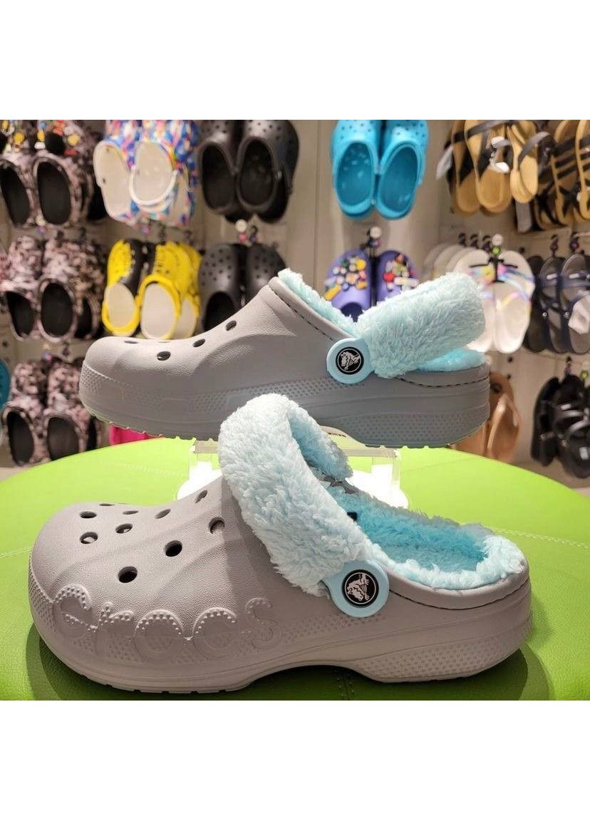 Крокс Теплые Синие Сабо Unisex Baya Fuzz Strap Clog Navy Crocs Lined (349864913)