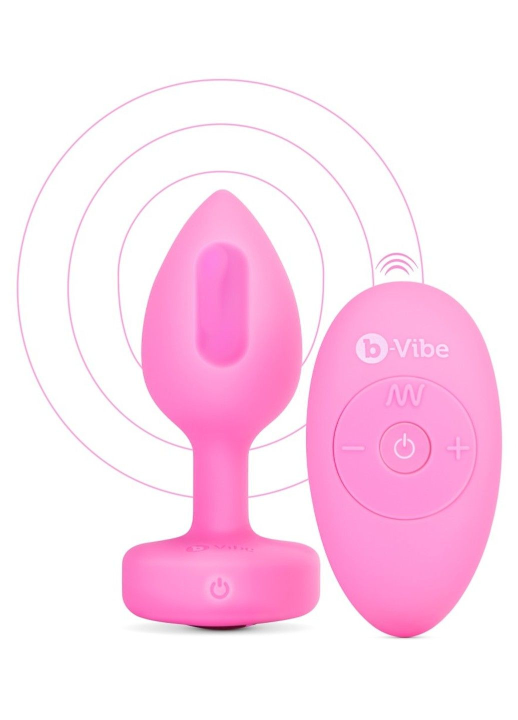 Анальная пробка с вибрацией и пультом управления Vibrating Heart Plug S/M Pink B-Vibe (292012149)
