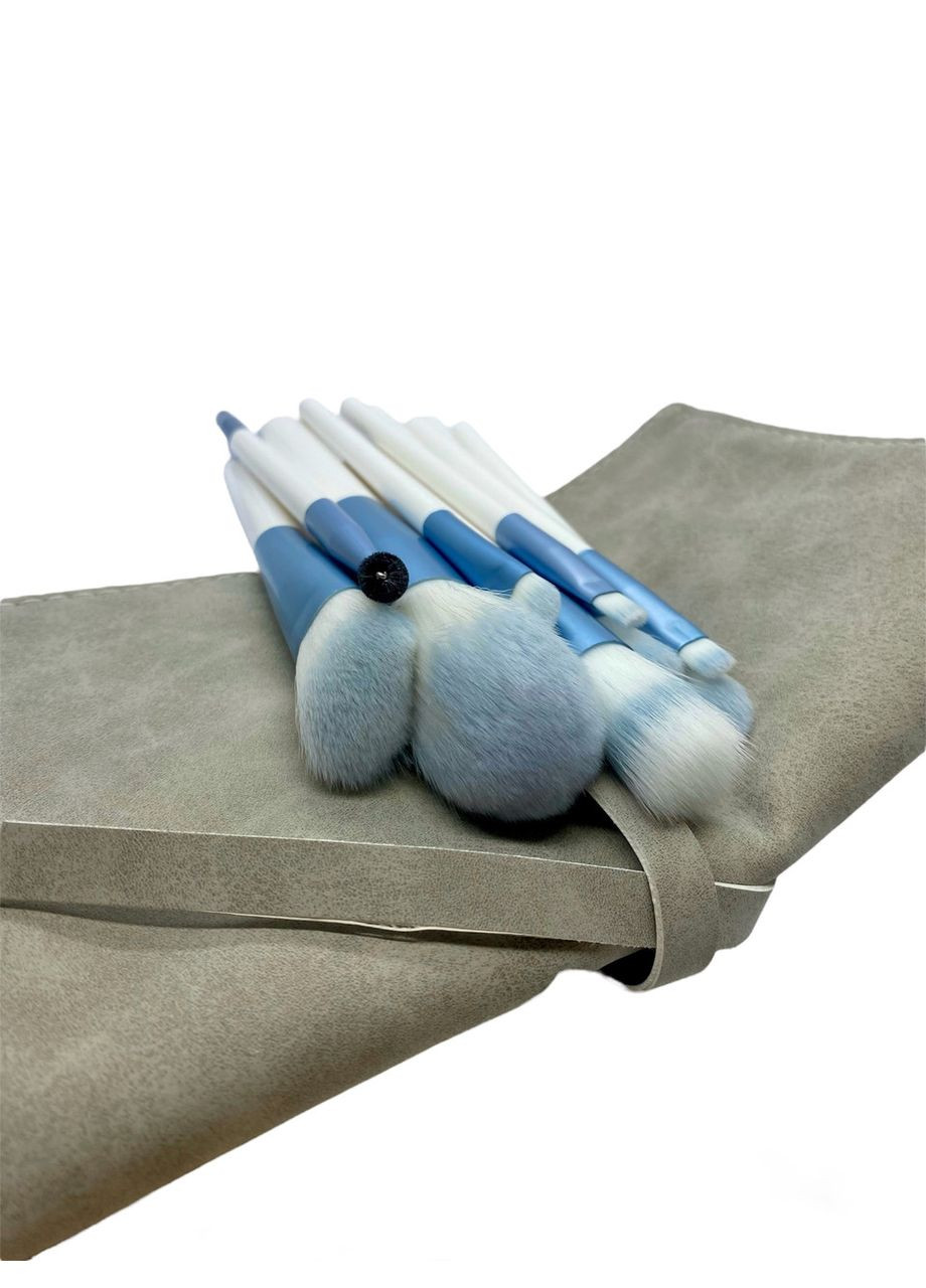 Набор кистей для макияжа Morandi, 12 штук в чехле Голубой (код: mu12OL) Beik-Morandi (331613636)