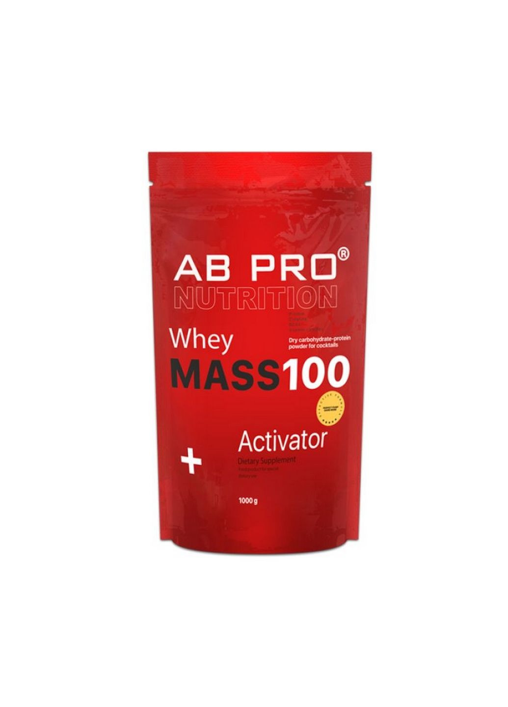 Гейнер Mass 100 Whey Activator, 1 кг Клубника AB PRO (293480143)